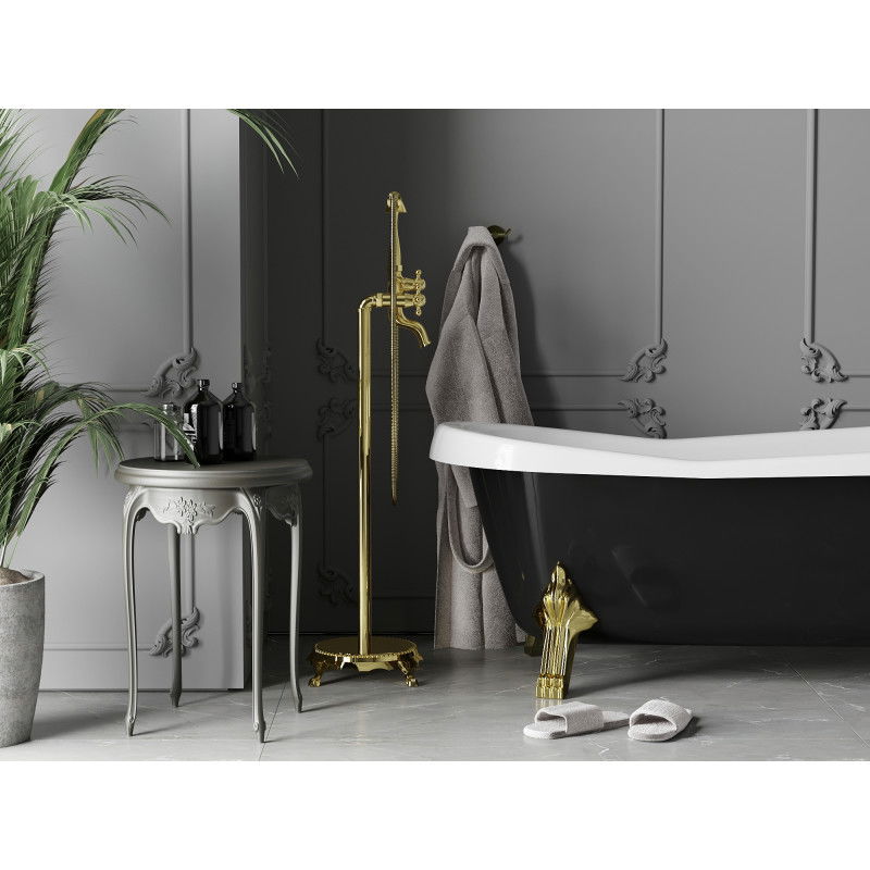 Mexen Retro laisvai pastatoma vonios maišytuvas, auksinė - 75933-50