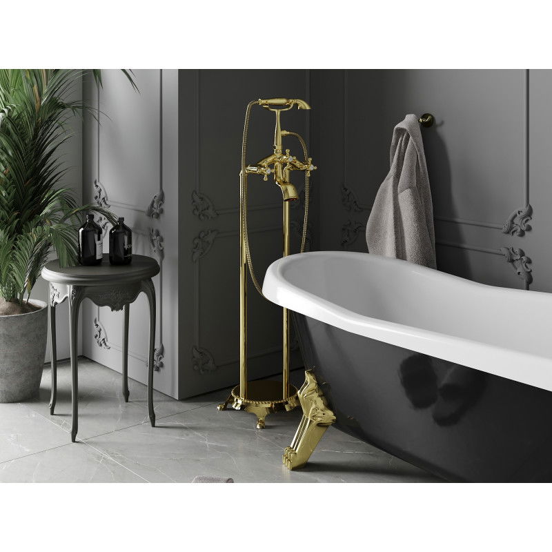 Mexen Retro laisvai pastatoma vonios maišytuvas, auksinė - 75933-50