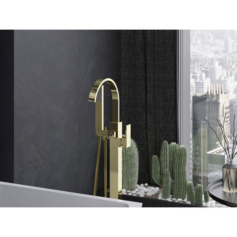 Mexen Veda laisvai stovinti vonios maišytuvas, auksinė - 75433-50