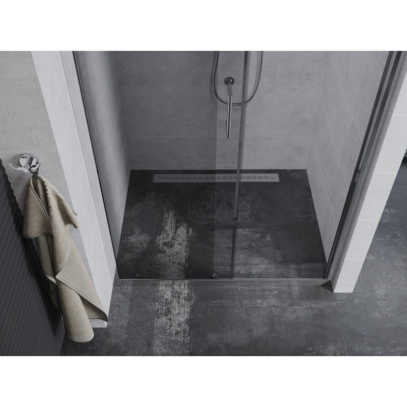 Mexen Apia 125 cm stumdomosios dušo durys, skaidrios, chromas - 845-125-000-01-00