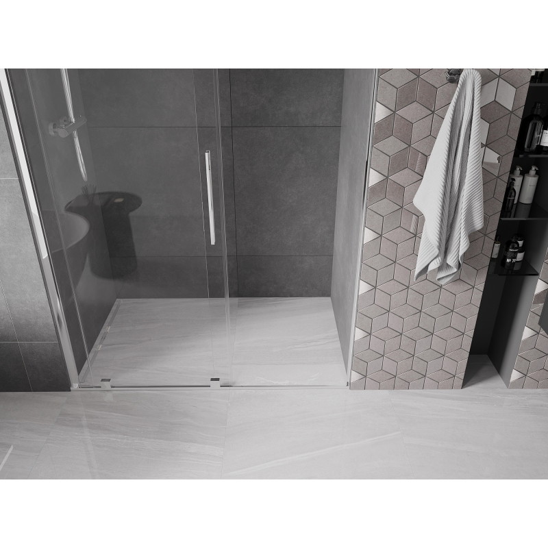 Mexen Velar stumdomos dušo durys 130 cm, skaidrios, chromuotos - 871-130-000-01-01