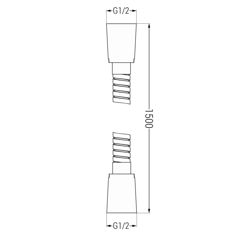 Mexen dušo žarna 150 cm, šlifuota ginklų pilka - 79460-66