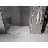 Mexen Velar 140 cm pločio, skaidrios, šepetėliu gun gray atspalvio stumdomos dušo durys - 871-140-000-01-66