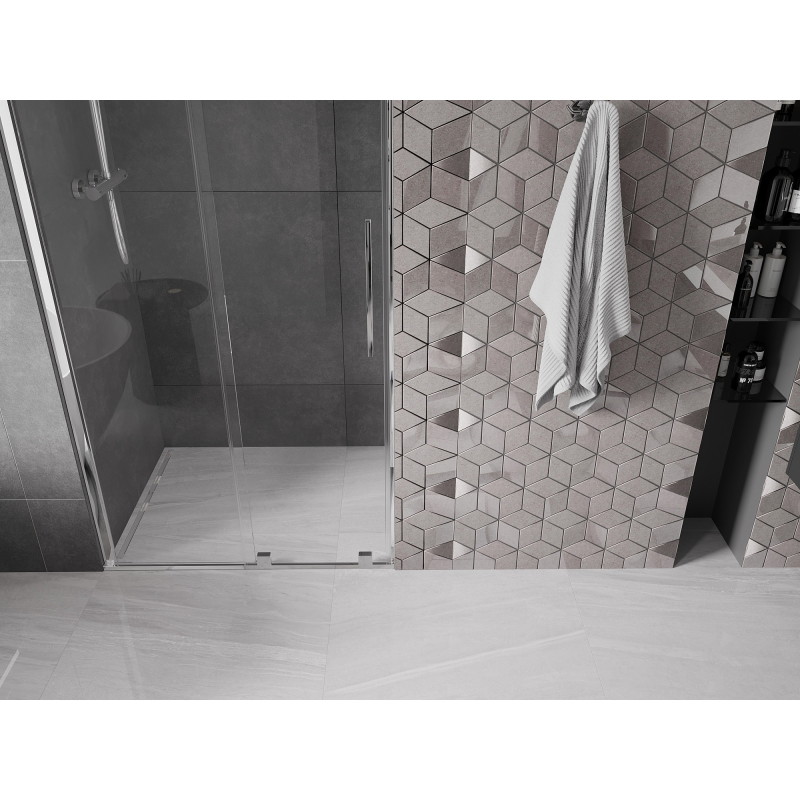 Mexen Velar 90 cm stumdomos dušo durys, skaidrios, chromas - 871-090-000-01-01