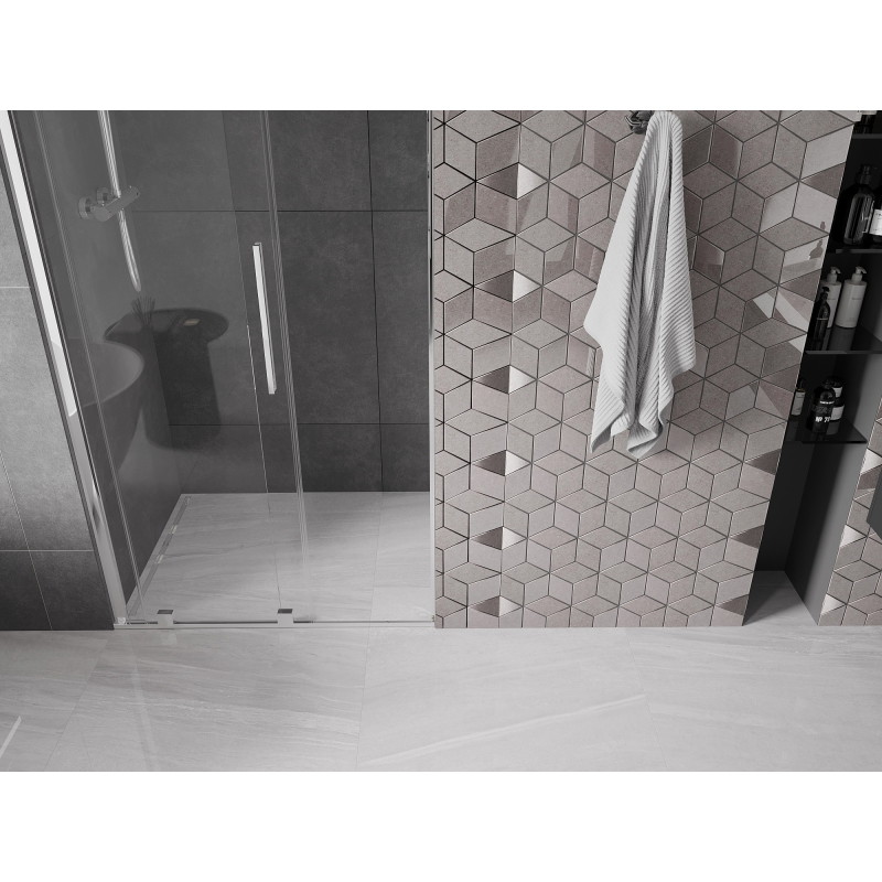 Mexen Velar stiklinės dušo durys 90 cm, permatomos, chromuotos - 871-090-000-01-01