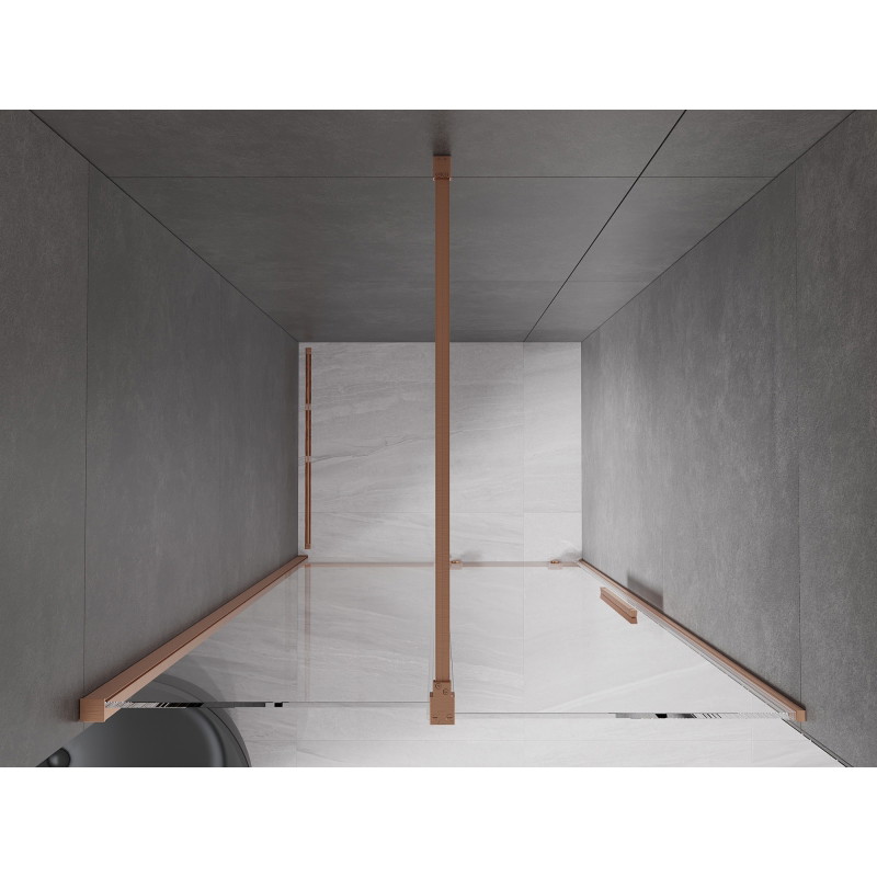 Mexen Velar stiklinės stumdomos 110 cm dušo durys, skaidrios, valcuotas varis - 871-110-000-01-65