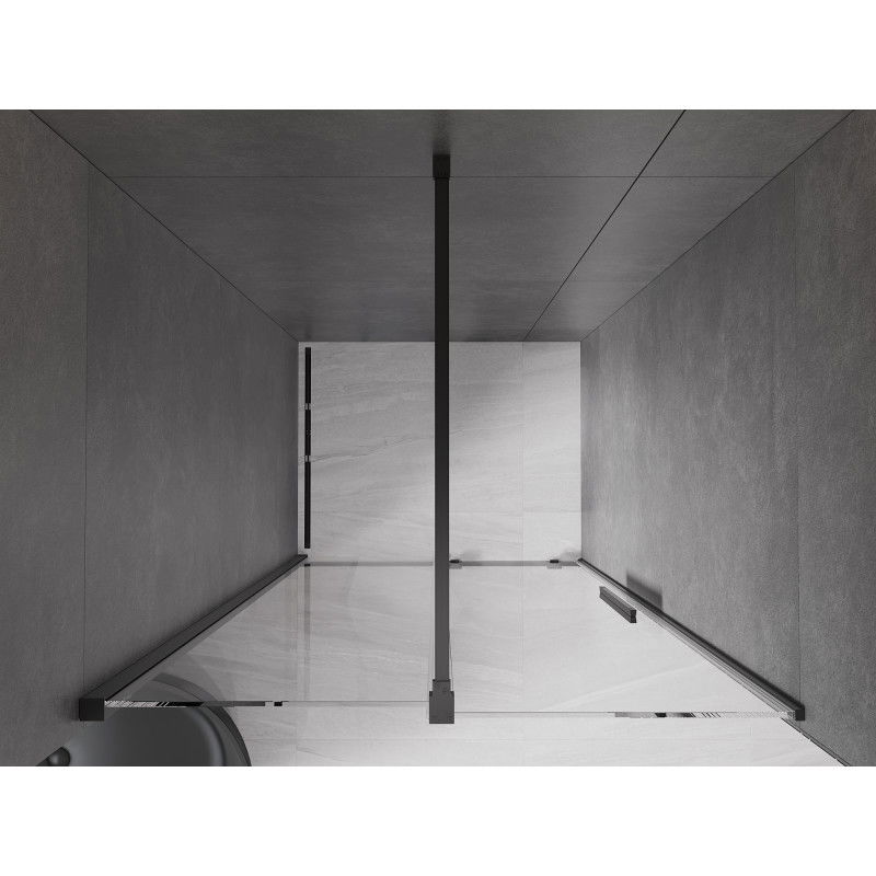 Mexen Velar slankiojančios dušo durys 90 cm, skaidrios, juodos - 871-090-000-01-70