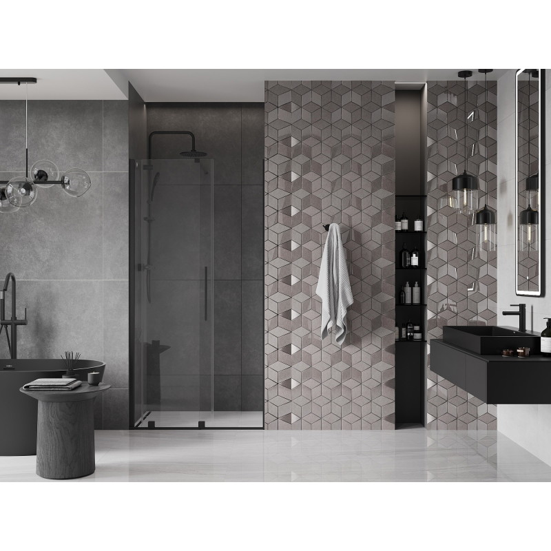 Mexen Velar stumetriniai stumdomos dušo durys, skaidrios, juodos - 871-100-000-01-70
