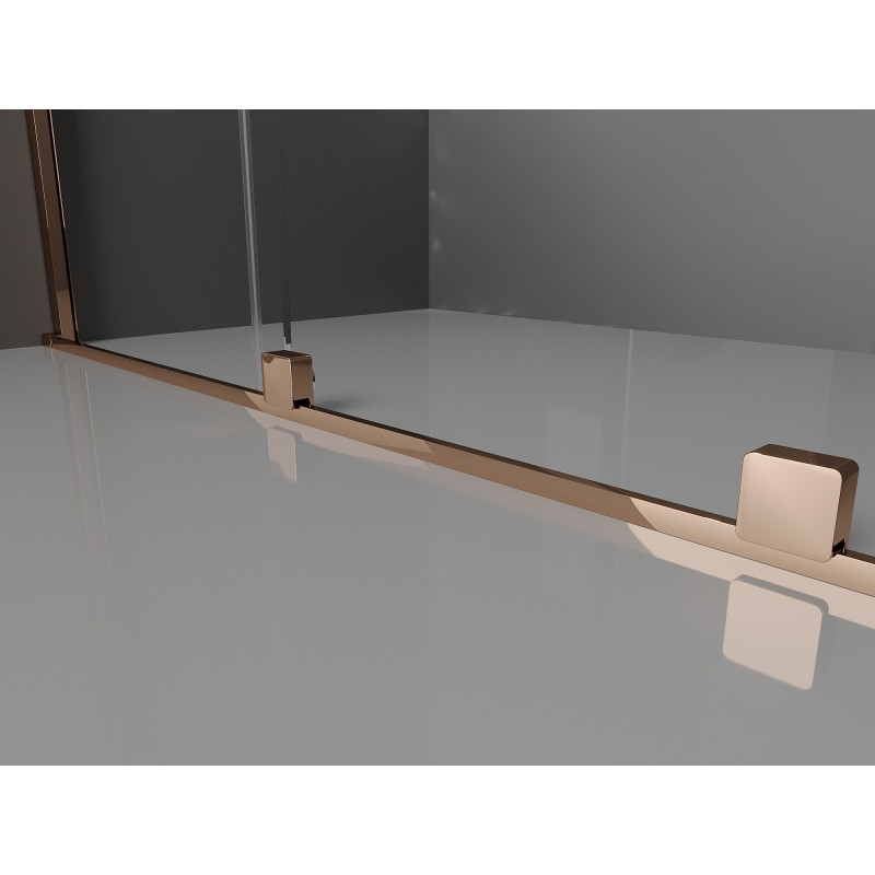 Mexen Velar 100 cm slankiojamosios dušo durys, skaidrios, rožinis auksas - 871-100-000-01-60