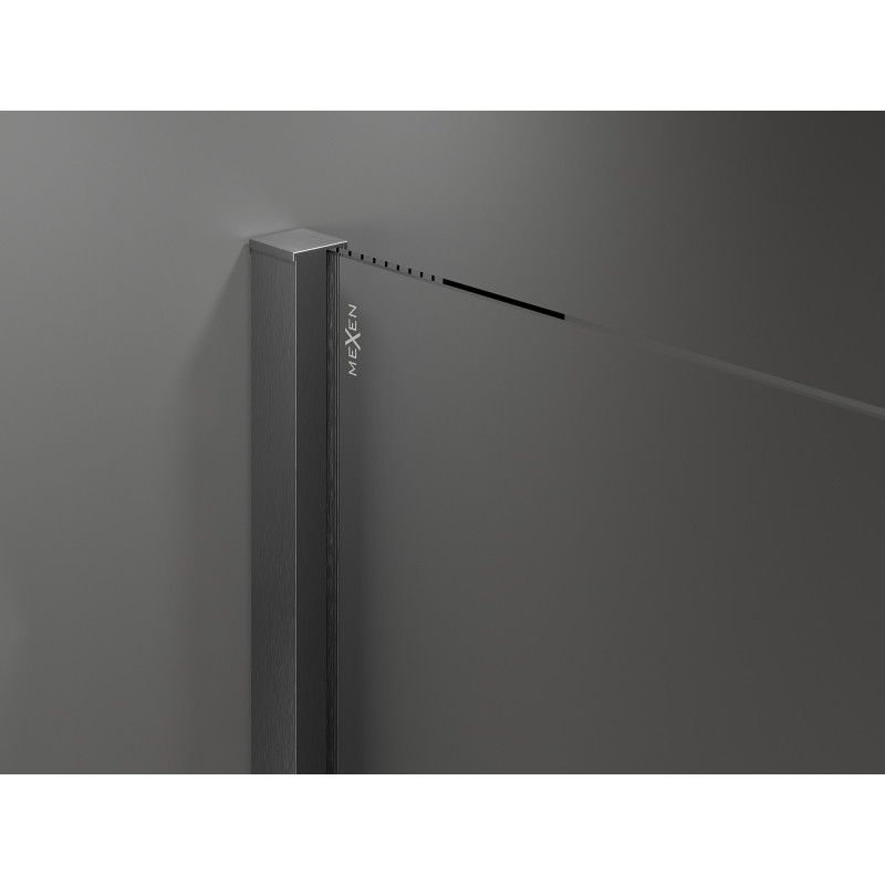 Mexen Velar slankios dušo durys 120 cm, skaidrios, šlifuota ginklų pilka - 871-120-000-01-66