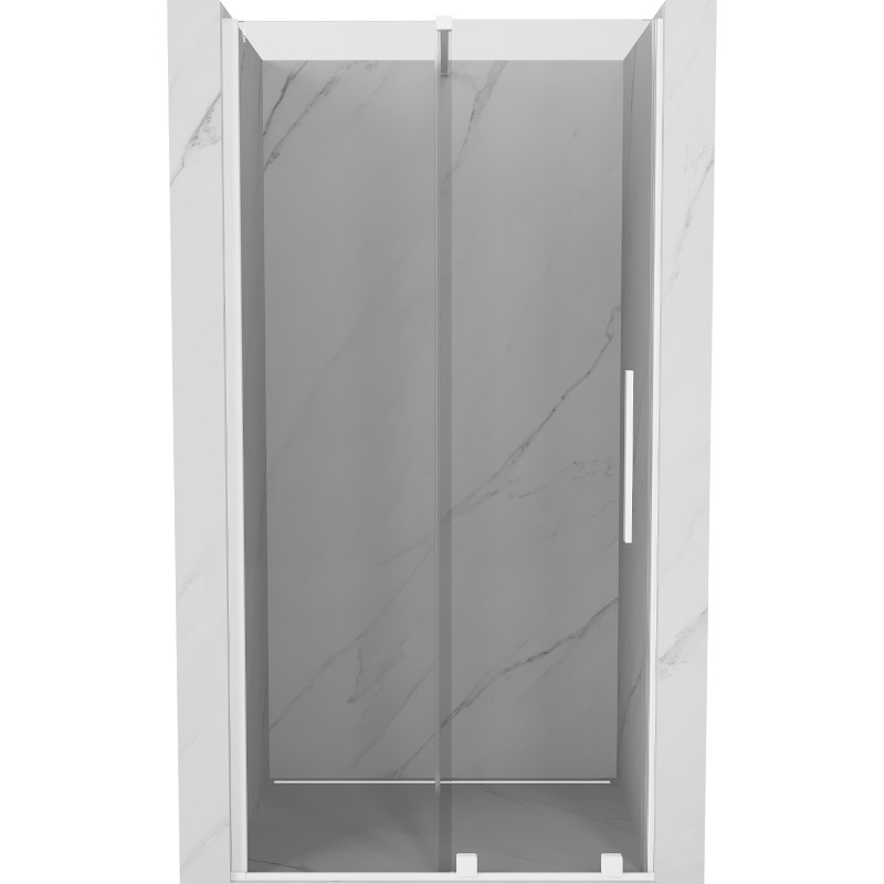 Mexen Velar 120 cm susistumiančios dušo durys, skaidrios, baltos - 871-120-000-01-20