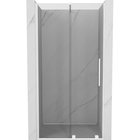 Mexen Velar 120 cm susistumiančios dušo durys, skaidrios, baltos - 871-120-000-01-20
