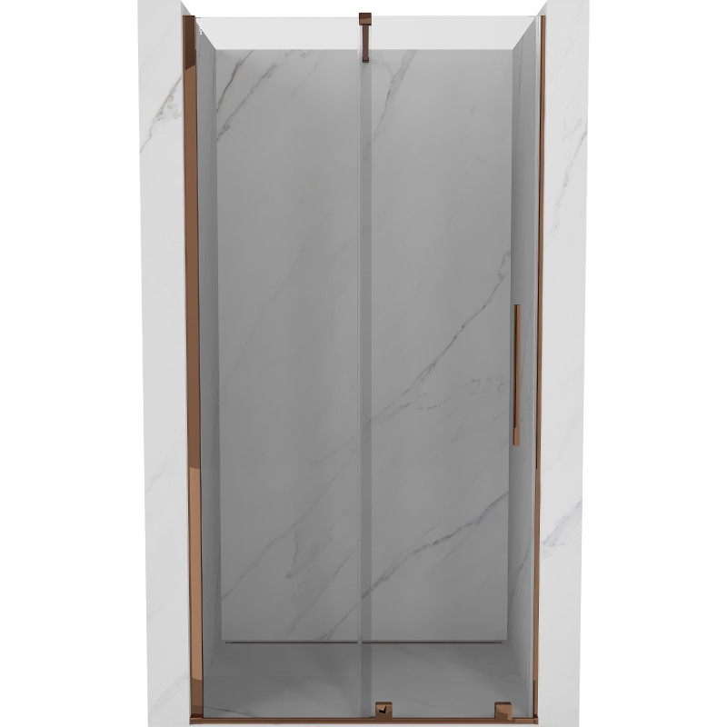 Mexen Velar 100 cm slankiojamosios dušo durys, skaidrios, rožinis auksas - 871-100-000-01-60