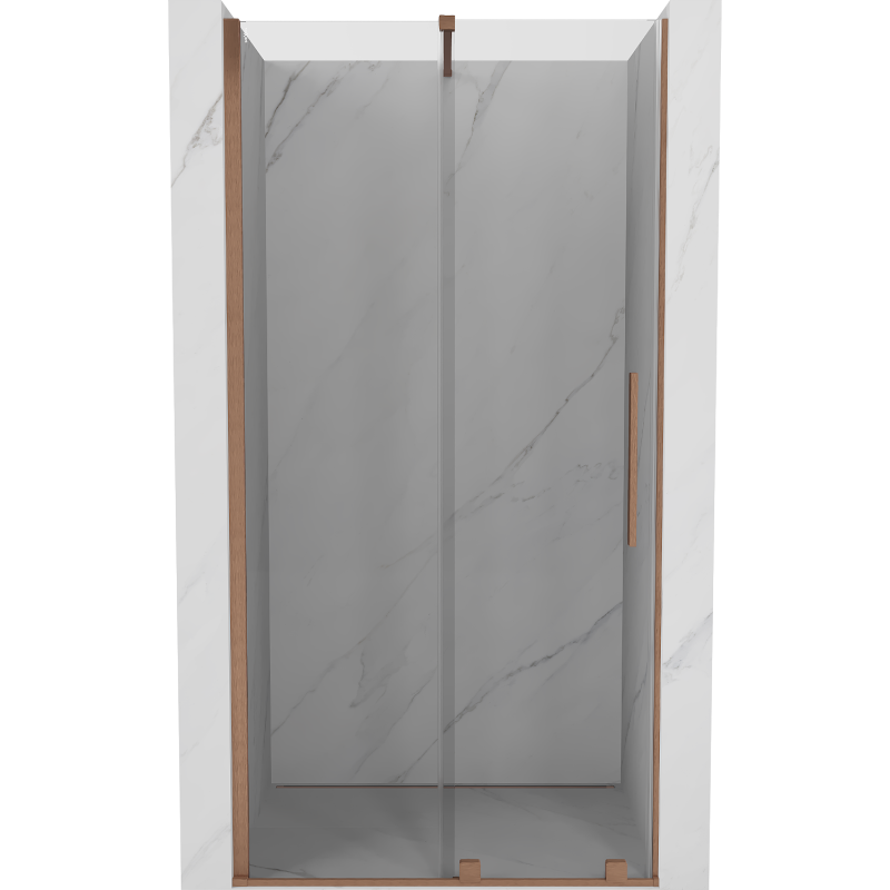 Mexen Velar slankiojančios dušo durys 120 cm, skaidrios, šlifuotas varis - 871-120-000-01-65