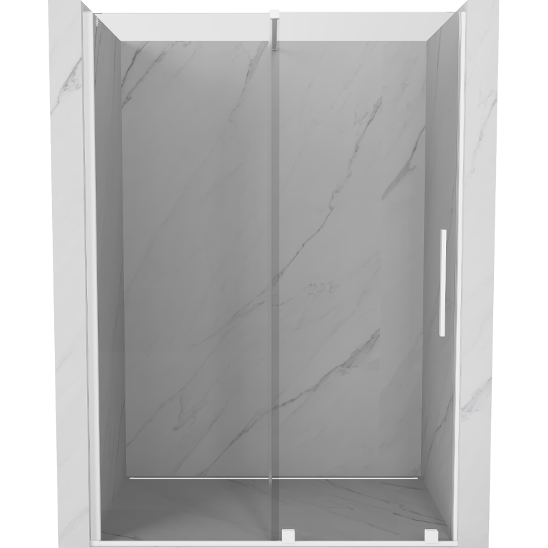 Mexen Velar stumdomos dušo durys 130 cm, Skaidrus, Baltas - 871-130-000-01-20