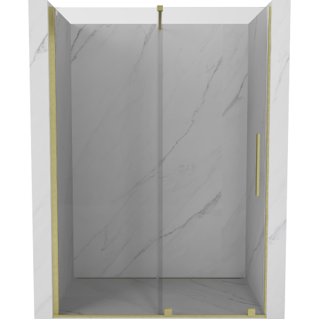 Mexen Velar stumdomos dušo durys 130 cm, Skaidrus, šlifuotas auksas - 871-130-000-01-55