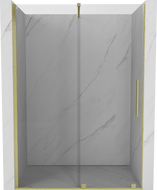 Mexen Velar stumdomos dušo durys 140 cm, skaidrios, šlifuoto aukso spalvos - 871-140-000-01-55