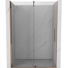 Mexen Velar stumdomos dušo durys 140 cm, skaidrios, rausvo aukso - 871-140-000-01-60