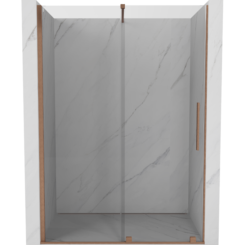 Mexen Velar stumdomos dušo durys 140 cm, skaidrios, šlifuotas varis - 871-140-000-01-65
