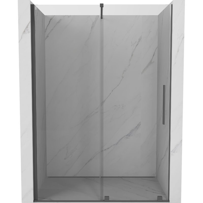 Mexen Velar stumdomos dušo durys 140 cm, Skaidrus, gun gray šlifuotas - 871-140-000-01-66