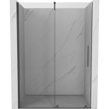 Mexen Velar stumdomos dušo durys 160 cm, Skaidrus, gun gray šlifuotas - 871-160-000-01-66