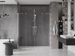 Mexen Velar Duo stumdomos dušo durys 180 cm, Skaidrus, chromo - 871-180-000-02-01