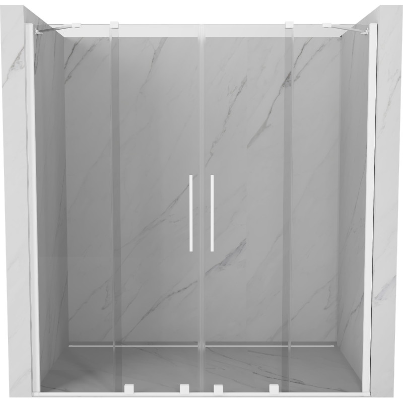 Mexen Velar Duo stumdomos dušo durys 170 cm, permatomos, baltos - 871-170-000-02-20