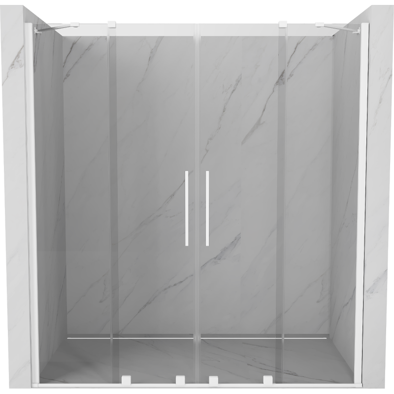 Mexen Velar Duo stumdomos dušo durys 170 cm, skaidrios, baltos - 871-170-000-02-20