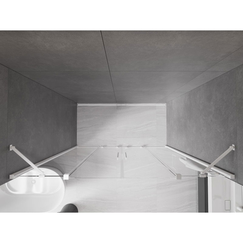 Mexen Velar Duo stumdomos dušo durys 200 cm, skaidrios, baltos - 871-200-000-02-20