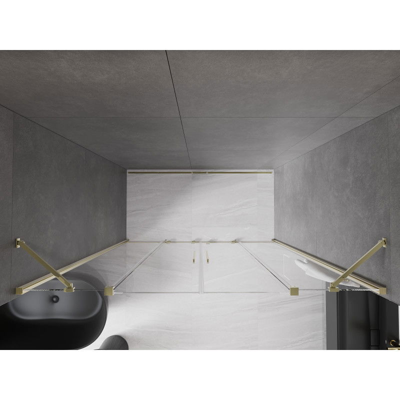 Mexen Velar Duo stumdomos dušo durys 170 cm, skaidrios, auksinės - 871-170-000-02-50