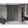 Mexen Velar Duo stumdomos dušo durys 200 cm, skaidrios, šlifuotas auksas - 871-200-000-02-55