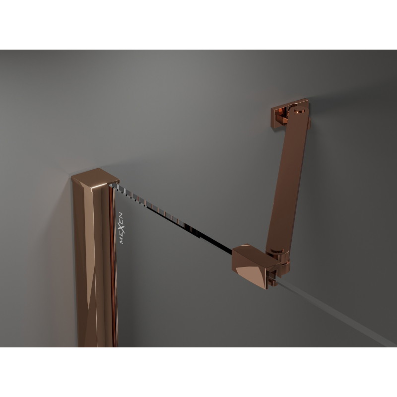 Mexen Velar Dvigubos stumdomos dušo durys 180 cm, skaidrios, rožinio aukso - 871-180-000-02-60