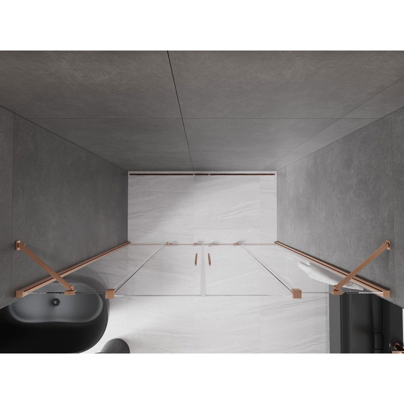 Mexen Velar Duo stumdomos dušo durys 200 cm, permatomos, šepečiuota varis - 871-200-000-02-65