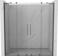 Mexen Velar Duo stumdomos dušo durys 180 cm, Skaidrus, gun gray šlifuotas - 871-180-000-02-66