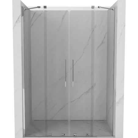 Mexen Velar Dvigubos stumdomos dušo durys 140 cm, skaidrios, chromuotos - 871-140-000-02-01