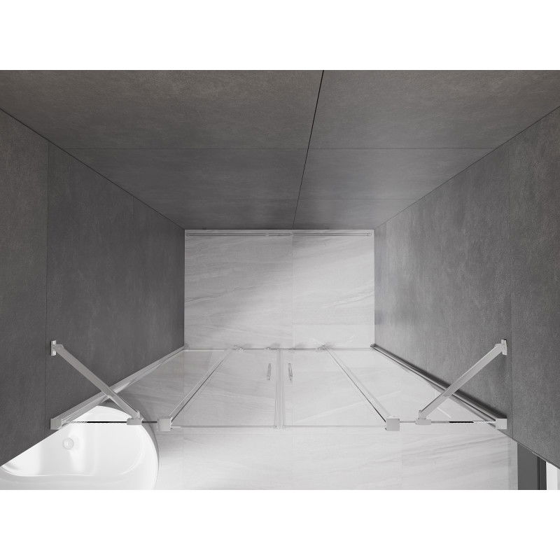 Mexen Velar Duo slankiojančios dušo durys 150 cm, skaidrios, chromuotos - 871-150-000-02-01