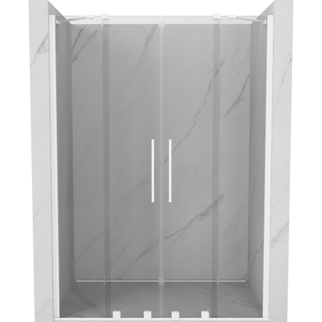 Mexen Velar Dvigubos stumdomos dušo durys 160 cm, skaidrios, baltos - 871-160-000-02-20