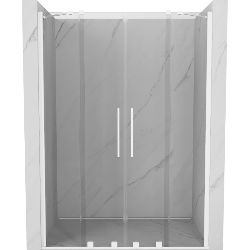 Mexen Velar Dvigubos dušo durys, stumdomos 150 cm, permatomos, baltos - 871-150-000-02-20