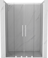 Mexen Velar Dvigubos dušo durys, stumdomos 150 cm, permatomos, baltos - 871-150-000-02-20