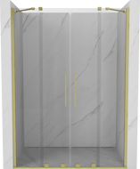 Mexen Velar Duo stumdomos dušo durys 140 cm, Skaidrus, šlifuotas auksas - 871-140-000-02-55