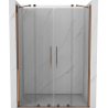 Mexen Velar Dvigubos dušo durys, stumdomos, 140 cm, skaidrios, rožinis auksas - 871-140-000-02-60
