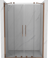 Mexen Velar Dvi stumdomos dušo durys 140 cm, skaidrios, rožinis auksas - 871-140-000-02-60