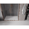 Mexen Velar Dvigubos dušo durys, stumdomos, 140 cm, skaidrios, rožinis auksas - 871-140-000-02-60