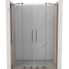 Mexen Velar Duo slankiojančios dušo durys 150 cm, permatomos, rožinis auksas - 871-150-000-02-60