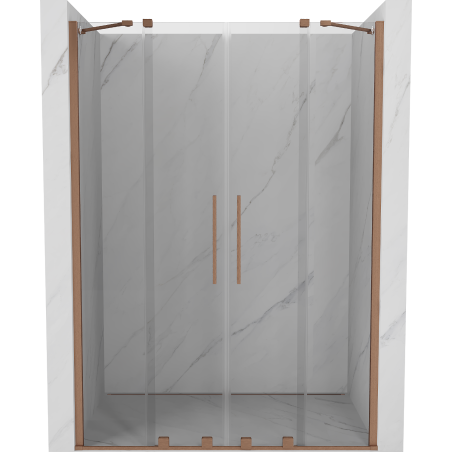 Mexen Velar Duo stumdomos dušo durys 160 cm, Skaidrus, varis šlifuotas - 871-160-000-02-65