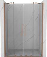 Mexen Velar Dvigubos slankiojančios dušo durys 160 cm, skaidrios, šlifuotas varis - 871-160-000-02-65