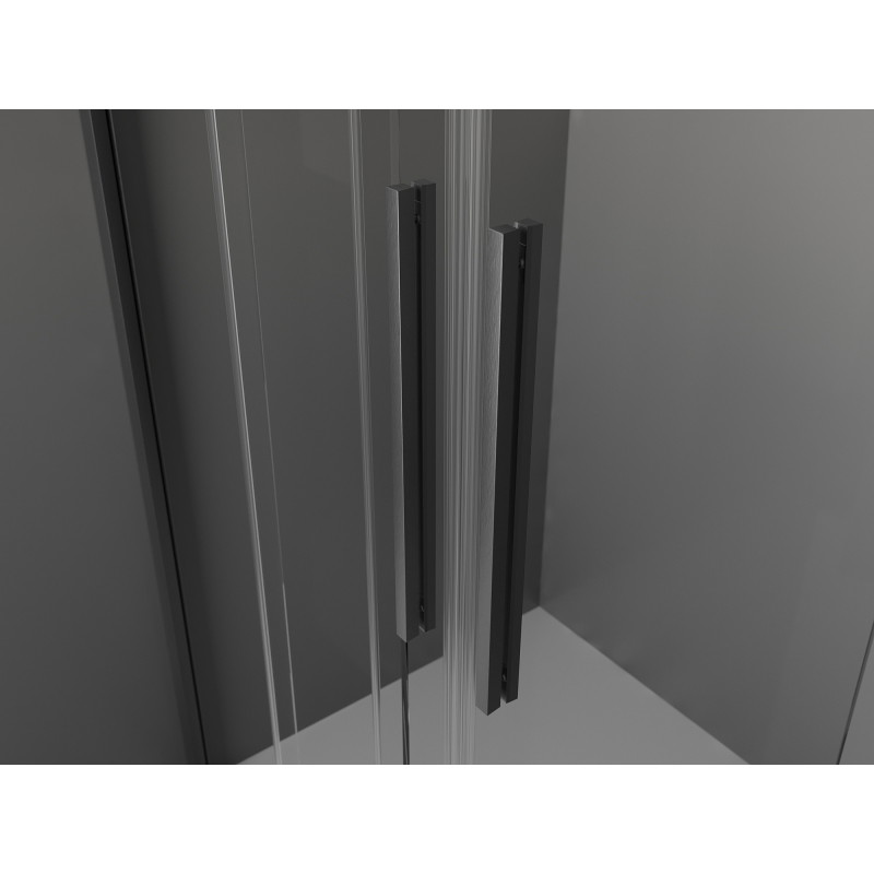 Mexen Velar „Duo“ stumdomos dušo durys, 140 cm, skaidrios, gun gray šlifuotos - 871-140-000-02-66