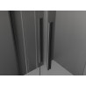 Mexen Velar „Duo“ stumdomos dušo durys, 140 cm, skaidrios, gun gray šlifuotos - 871-140-000-02-66