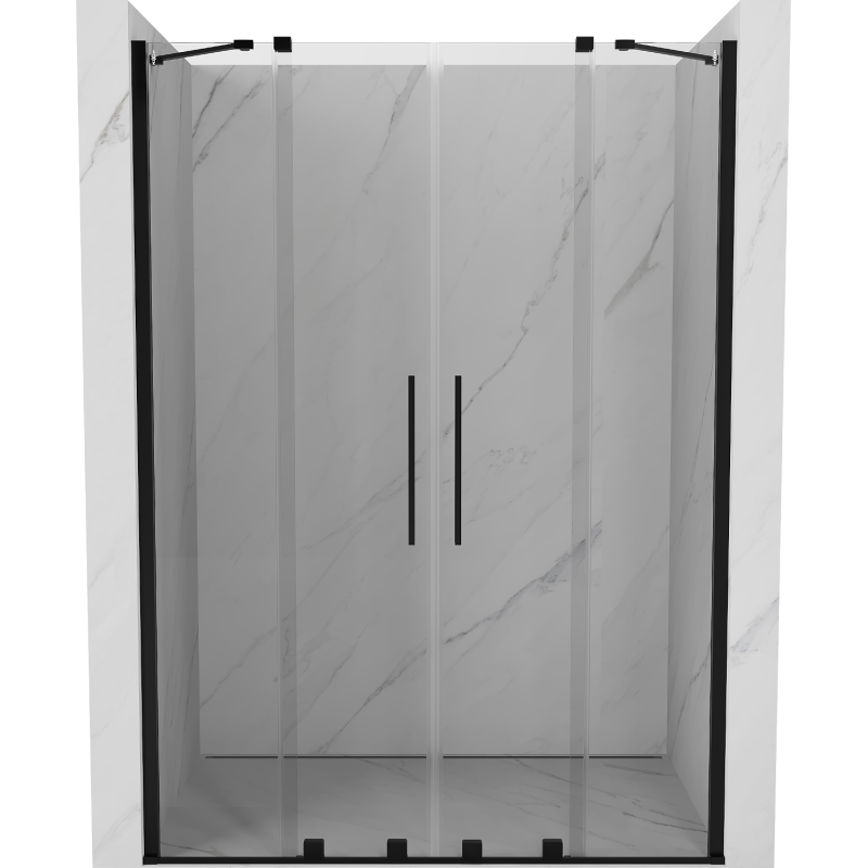Mexen Velar Duo stumdomos dušo durys 140 cm, Skaidrus, Juodas - 871-140-000-02-70