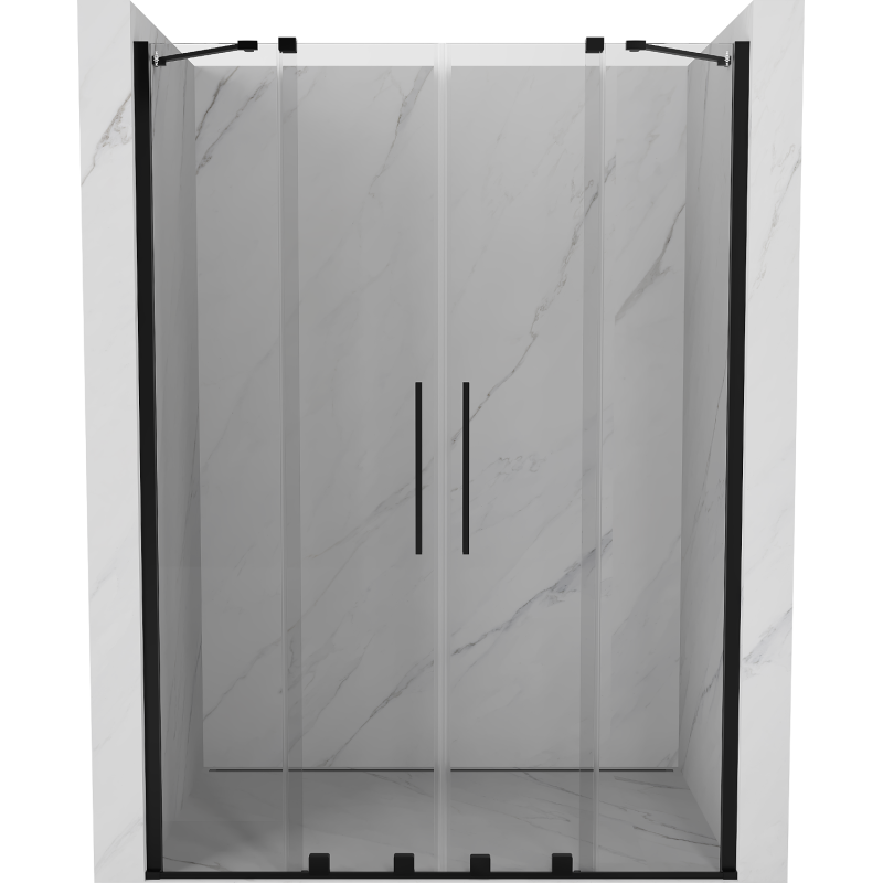 Mexen Velar Duo stumdomos dušo durys 160 cm, Skaidrus, Juodas - 871-160-000-02-70